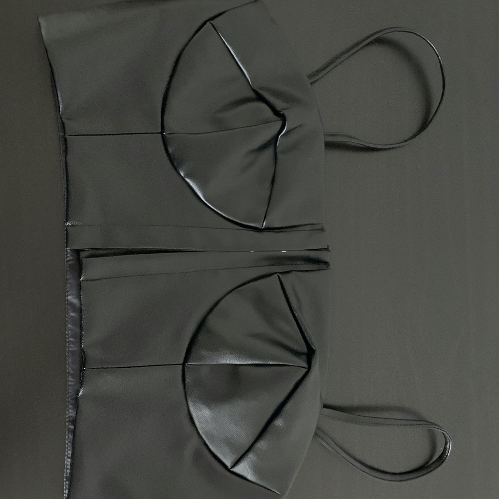 NASTYGAL Faux Leather Bra Top